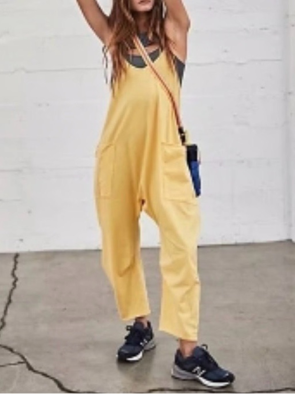 FP Movement by Free People Yellow Casual Pocket Jumpsuit